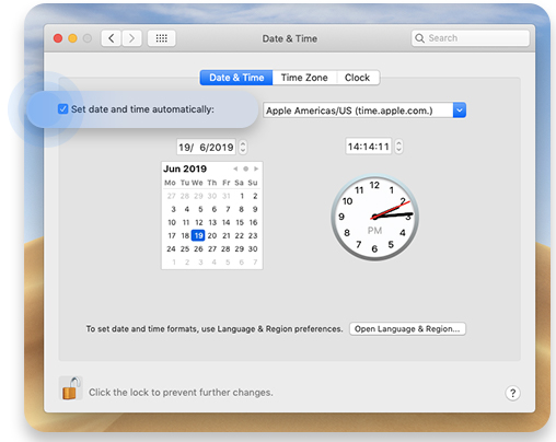 Periksa tanggal dan waktu di Mac