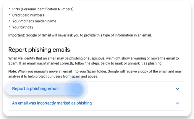 report gmail hack to google