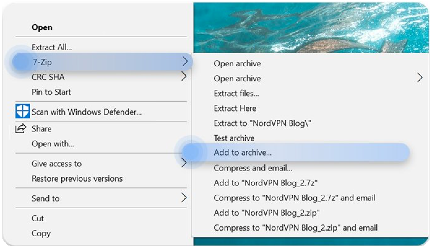 adding password to zip file windows 10