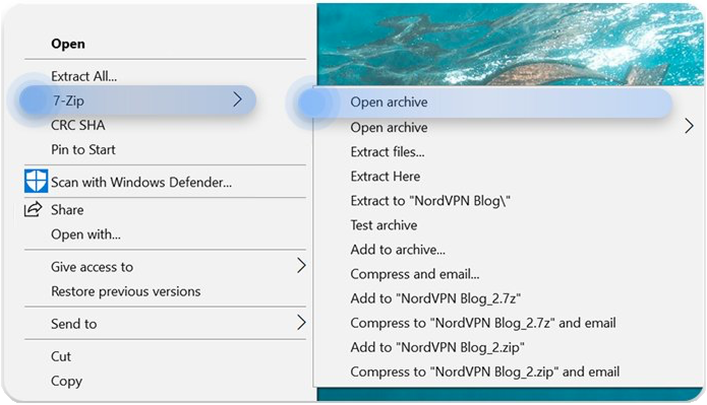7-zip encrypt documents for email
