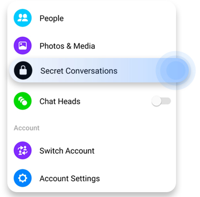 How to start a Facebook secret conversation