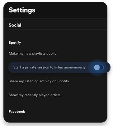 private listening spotify