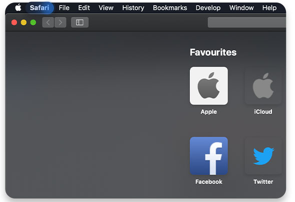 Open Safari on Macbook and click Safari on the main menu
