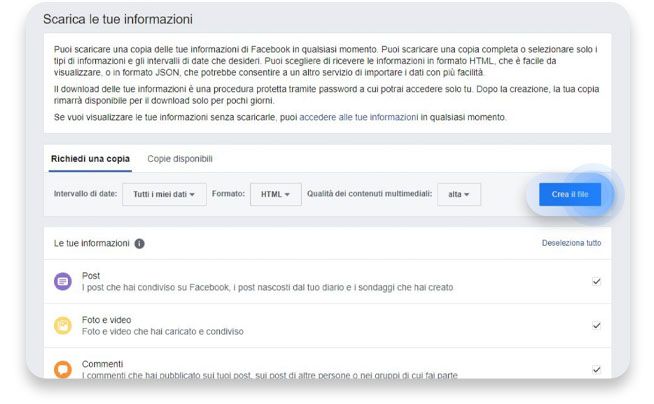 eliminare account facebook