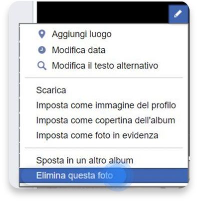 eliminare account facebook