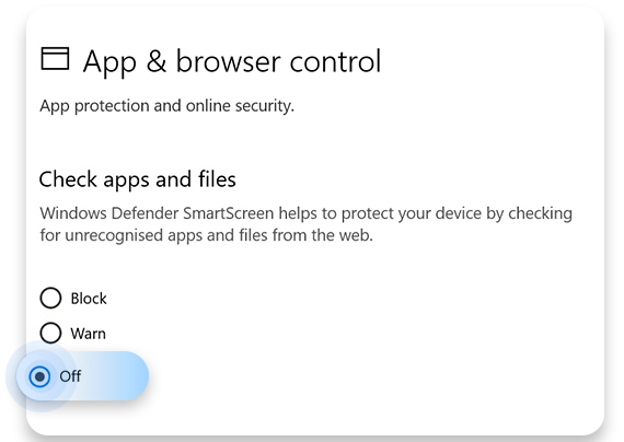 windows defender smartscreen whitelist