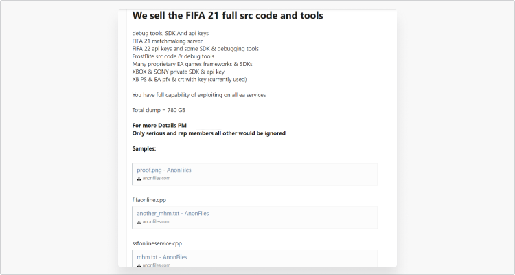 Hackers dump FIFA 21 source code online after failing to find any buyers -   News