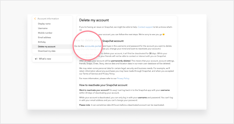 How to deactivate or delete your Snapchat account
