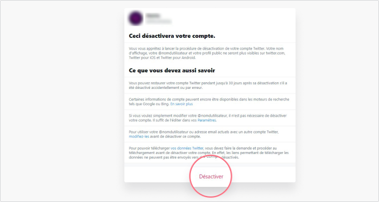 Supprimer Twitter Depuis un ordinateur étape 6