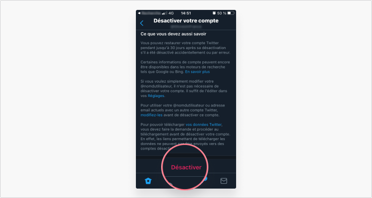 Supprimer Twitter Depuis un appareil iOS étape 6