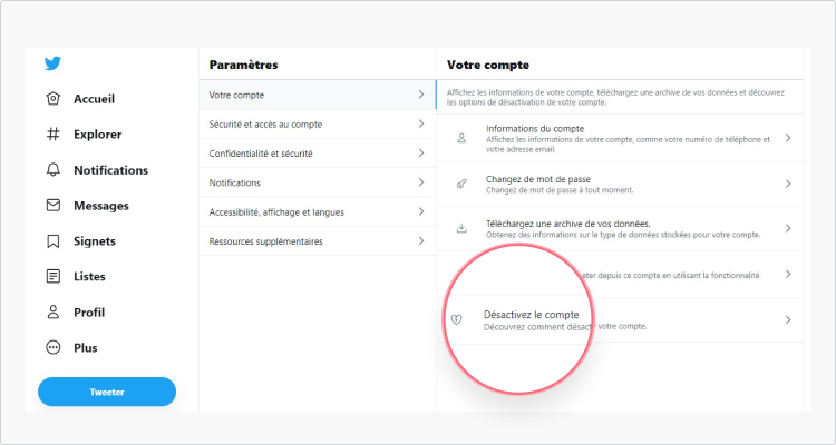 Supprimer Twitter Depuis un ordinateur étape 5