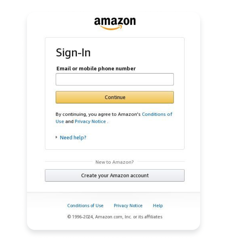 Amazon phishing account