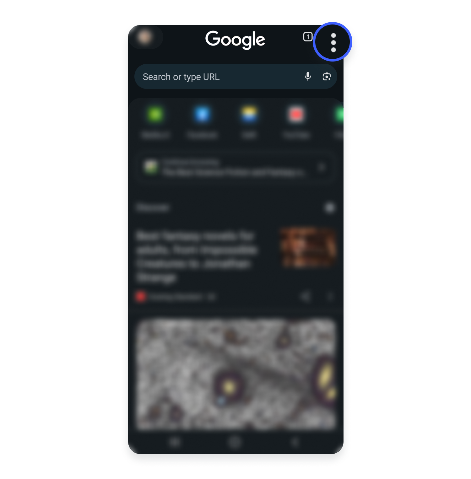 Chrome menu on Android