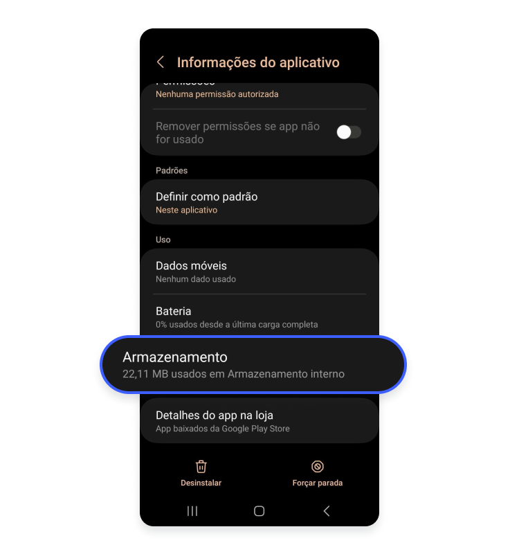 limpar cache aplicativos individuais no Android: passo nº4