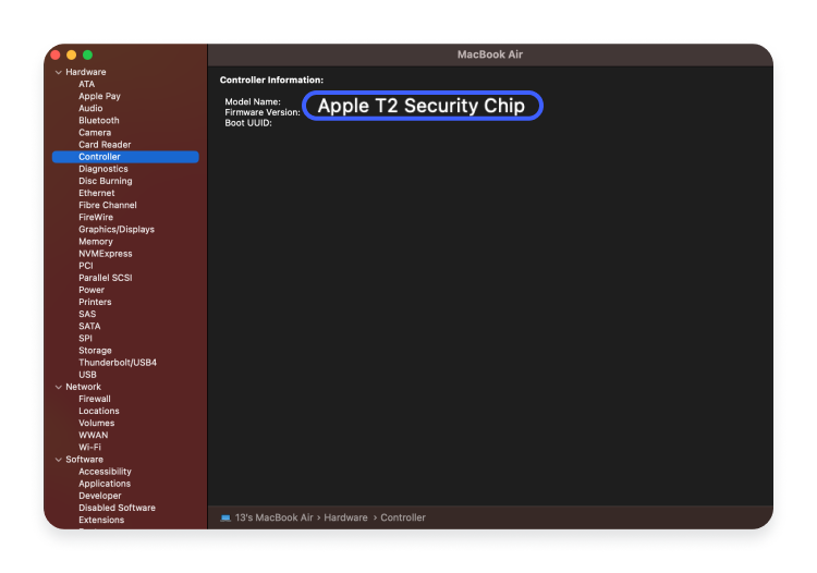 how to identify Mac models with Apple T2 chips