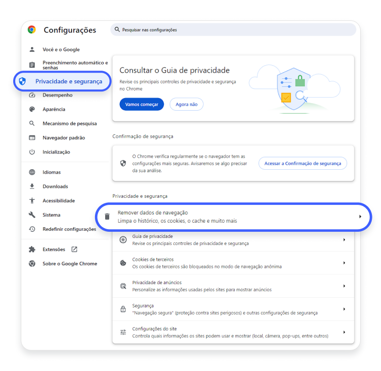 Como remover o cache no Google Chrome 2