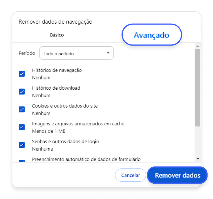 Como remover o cache no Google Chrome 3