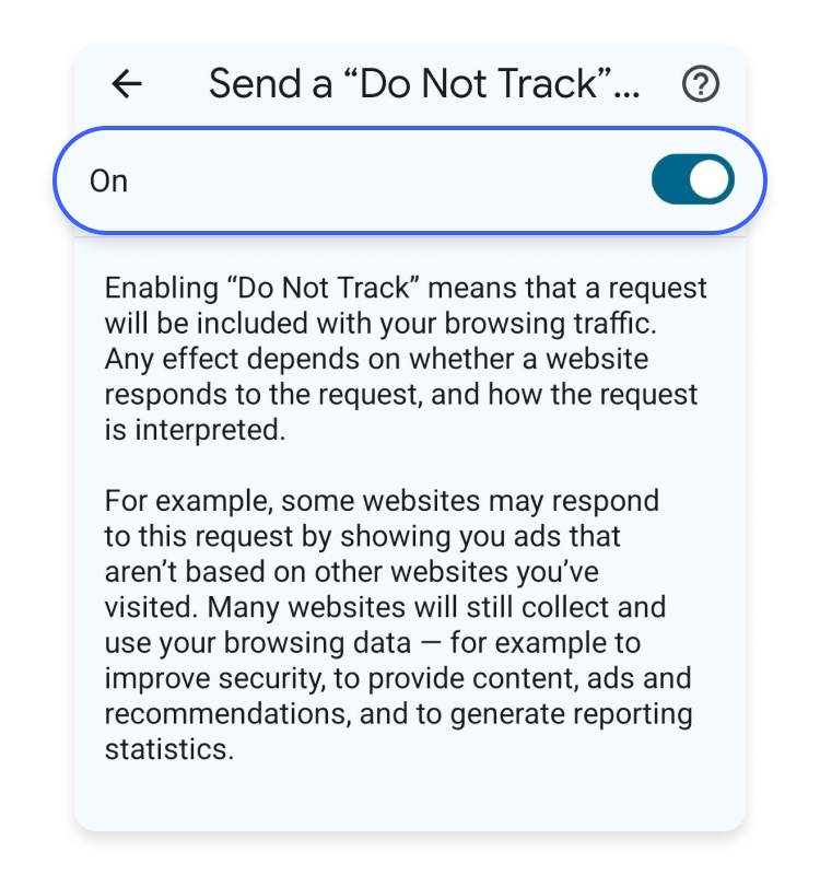 stop android cross site tracking: step 5