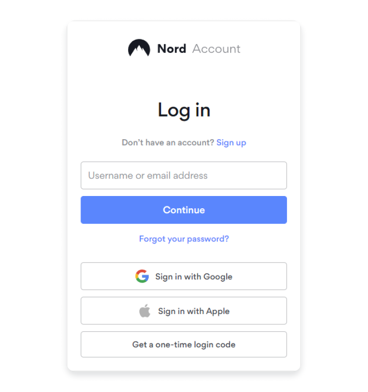 log into nord account
