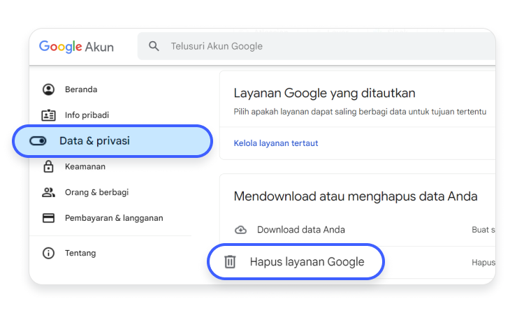 Cara menghapus akun Gmail di komputer 1