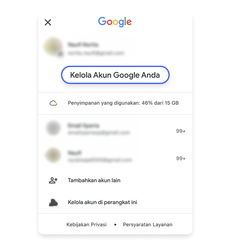 Cara menghapus akun Gmail di komputer 4