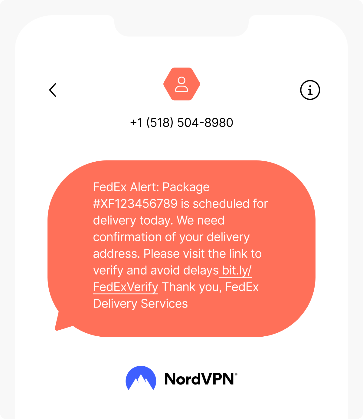 fake package spam message