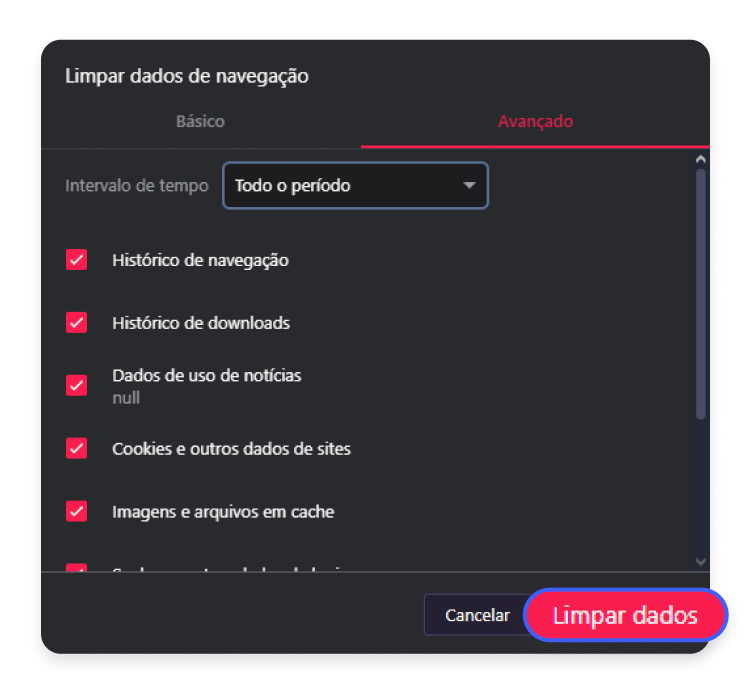 Como remover o cache no Opera 3