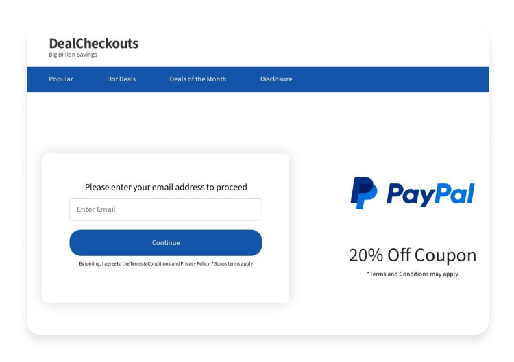 PayPal phishing email