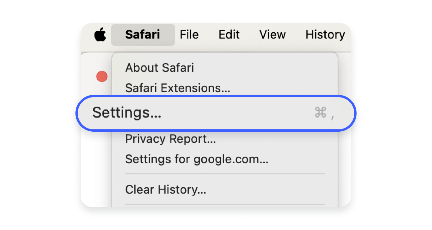 Safari settings