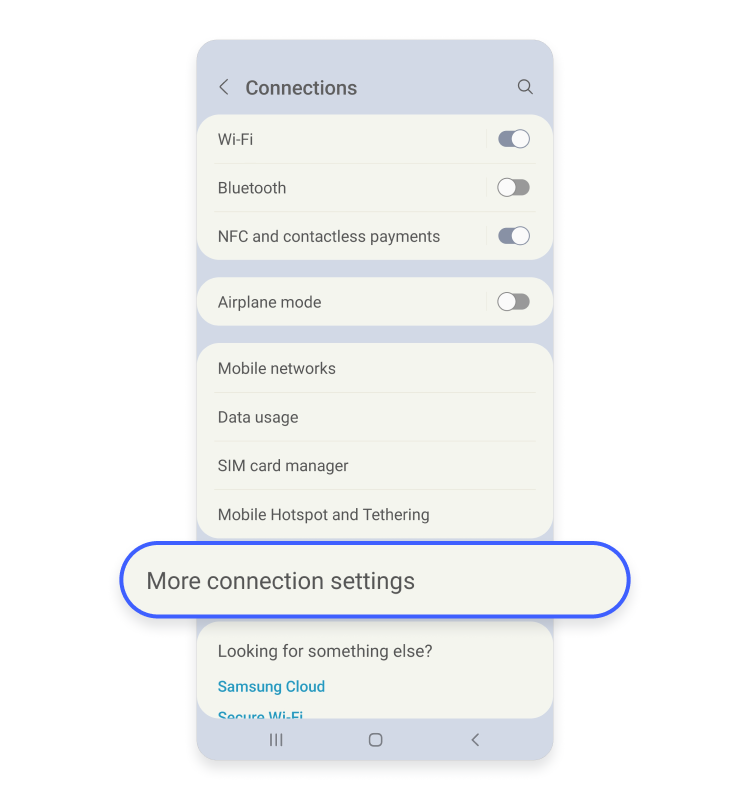 More connection settings