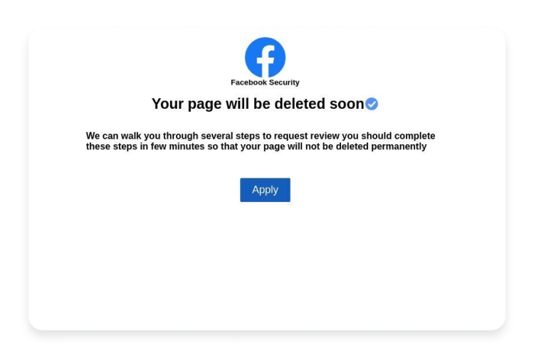 Phishing link disguised as facebook notification