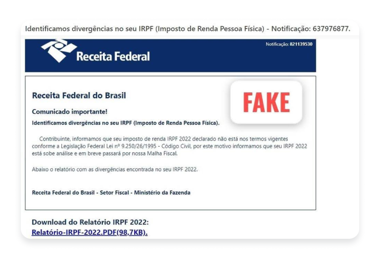 Exemplo de mensagem fraudulenta 2