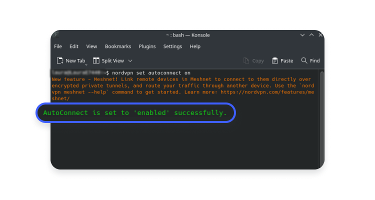 auto-connect setup on linux: step 2 - wait for confirmation