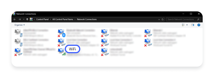 Network connections window